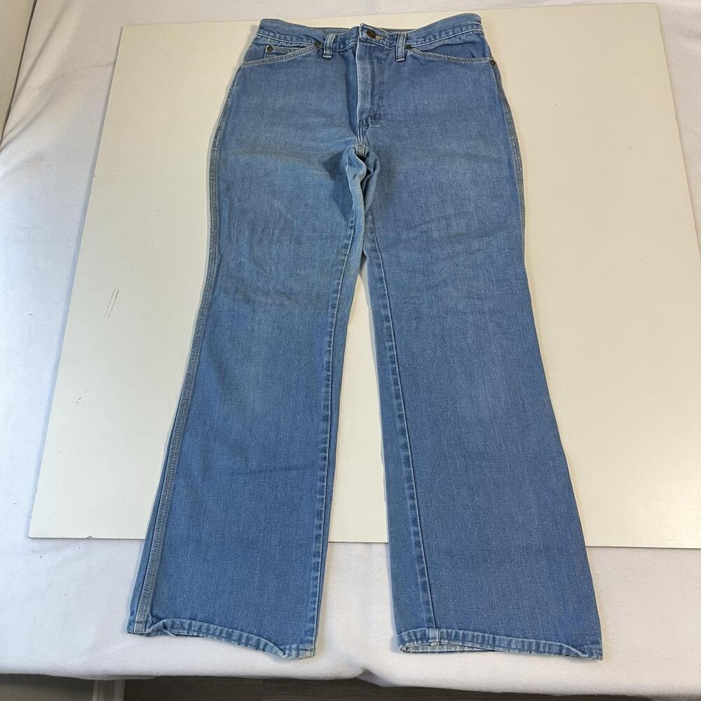 Vintage Wrangler Jeans Womens 31 High Rise Bell Flare Western Wrapid Transit 70s - Picture 3 of 16